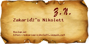 Zakariás Nikolett névjegykártya